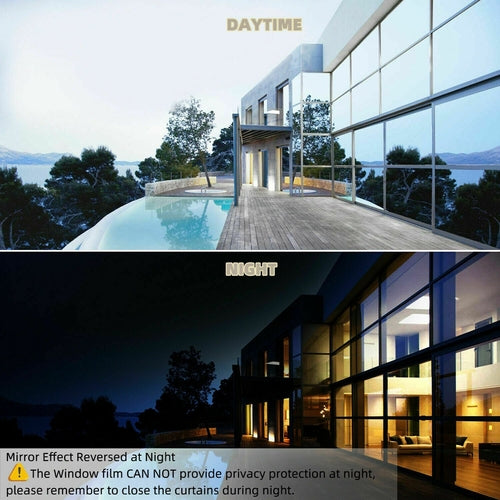 One Way Mirror Window Film Heat UV Reflective Privacy Tint Foil